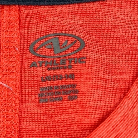 Athletic Works Tshirt Womens Large Orange Round Neck Rolled Sleeve - Picture 2 of 7
